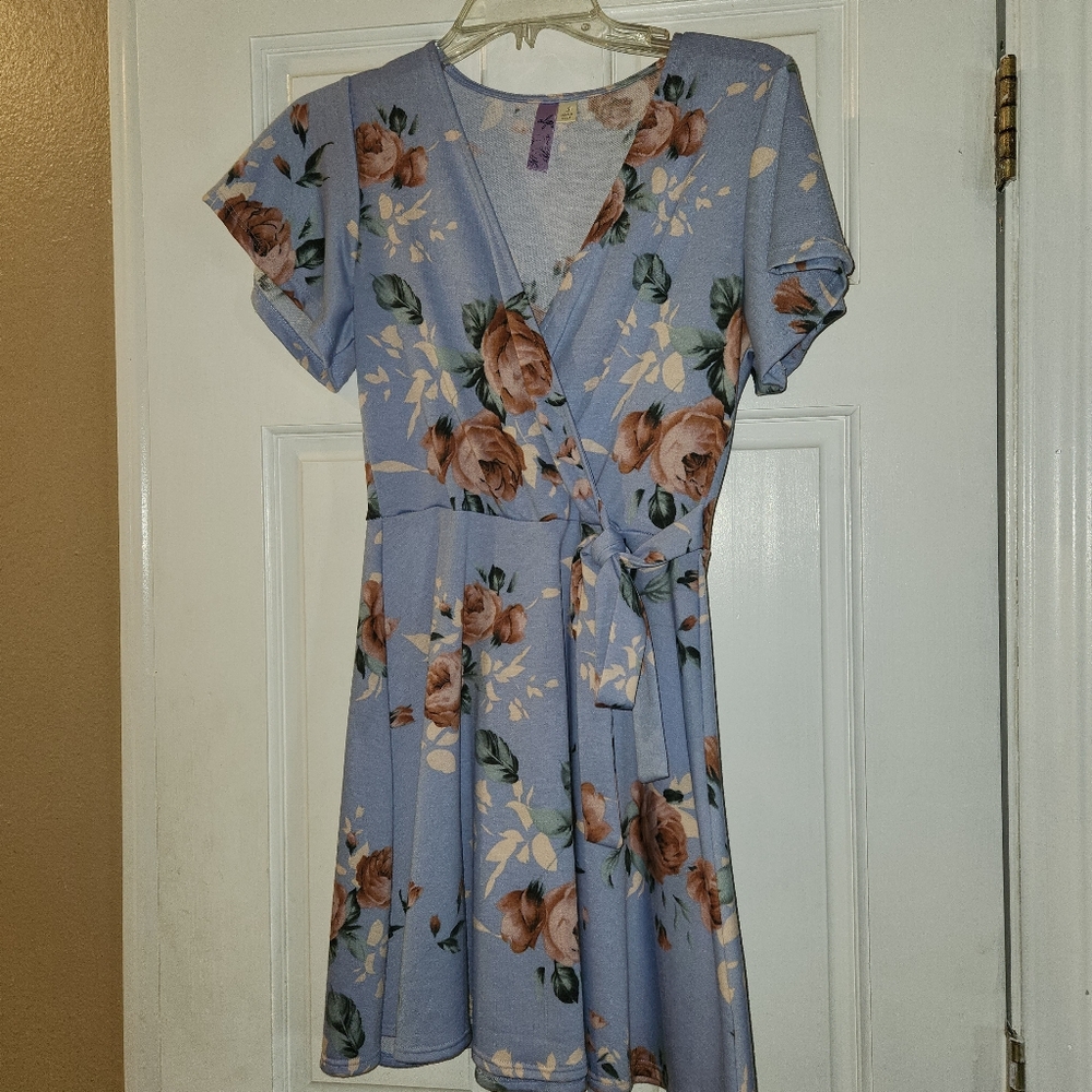 Blue floral dress